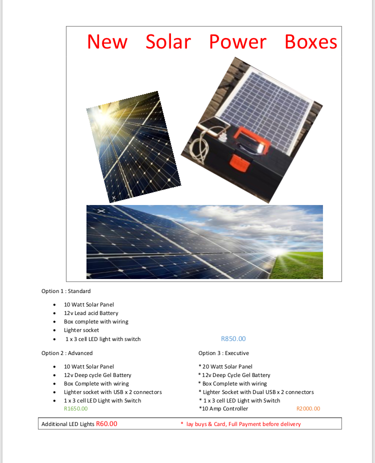 New Solar Power Boxes Flyer